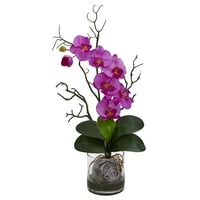 Скоро природен вештачки аранжман на орхидеја фаланопсис во вазна