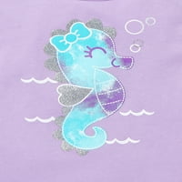 Garanimals Baby Girls кратки ракави Seahorse Graphic Tee