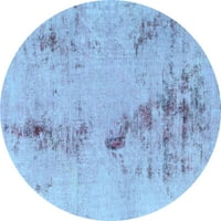Ахгли компанија во затворено апстрактно светло сина модерна област килими, 7 'круг