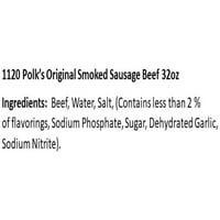 Производи со месо од Полк, оригинална пушена колбас од говедско месо, пакет Оз