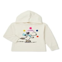Деца од Garanimals Girls Snoopy Hooded Sweatshirt големини со 4-10
