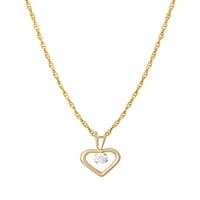 Brilliance Fine Jewelry 14kt ѓердан од жолто златно срце, приврзок, 16 + 2 ланец