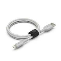 Белкин 5ft. Молња до USB-A 5FT плетенка кабел со каиш, сребро