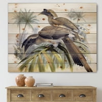 Дизајн на „Антички австралиски птици xiv“ традиционално печатење на природно бор дрво