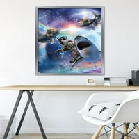 Џејмс Букер-Галакси Мачка Ајкули Ѕид Постер, 22.375 34 Врамени