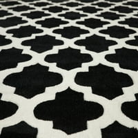 Обединети ткајачи Амој Валера Трелис Црна ткаени полиестерска област килим или тркач