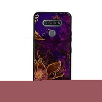 Виолетово-Златно-Цветно-Темно - Гранџ-телефонска кутија ЗА LG Q За Подароци За Жени Мажи, Мек Силиконски Стил Отпорен На Удари-Виолетово-Златно-Цветно-Темно-Гранџ-Футрола