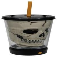 Cool Gear Fl Oz Skull Polight Plastic Tumbler - бел испукан череп