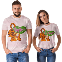 Fnyko маица за мажи и жени Вини Пух Печати редовно вклопување обичен кратки ракави полиестерска екипаж вратот летен маица за