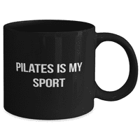 Пилатес кригла - чаша за кафе Пилатес - Пилатес е мојот спорт - Пилатес кафе кригла црна 11oz