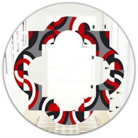 DesignArt 'Ретро кружна шема геометриски' модерно огледало на wallидот - Quatrefoil