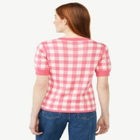 Бесплатно склопување женски џемпер со манжетни кратки ракави, лесна тежина