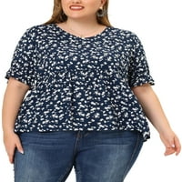 Уникатни поволни цени, женски плус големина на кратки ракави со кратки ракави, блузи од бебиња