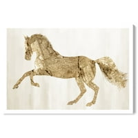 Wynwood Studio Animals Wall Art Canvas Prints 'Gold Wild and Free' Farm животни - злато, бело