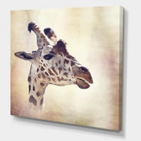 Затвори портрет на жирафа VII сликарство платно уметнички принт