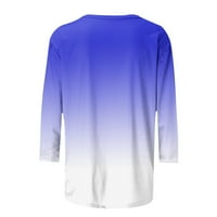 Лилгиј Плус Големина Ракав Блузи За Жени Мода Печатени Блуза Круг Вратот Повик Кошули Трендовски Тенок Одговара