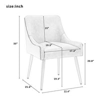 Кадифено акцент стол, стол за спална соба Аукфа со висок грб, стол за прилагодување на нозете, столици за трпезарија, кадифени