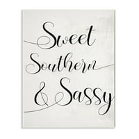 Sumbel Industries Sweet Southern & Sassy Liver Cursive Typography Wood Wall Art, 19, дизајн од Дафне Полсели