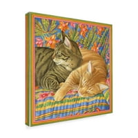 Заштитен знак Ликовна Уметност Две Поспани Мачки Платнена Уметност Од Франсиен Ван Вестеринг