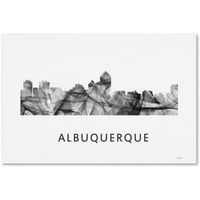 Трговска марка ликовна уметност 'Albuquerque New Mexico Skyline Wb-Bw' Canvas Art by Marlene Watson