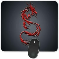 Подлога За Глувче Од правоаголник,Гумен Правоаголник Против Лизгање Црвени Змејски Влошки За Глувци Десктоп Компјутери За Игри