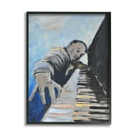 Sumn Industries пијано плеер блуз музичар експресивно сликарство, 20, дизајн од Алајн Стивенс