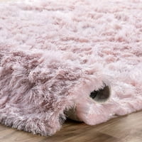 Нулум Латонија Свилен Шаг област килим, 4 '6', розово бебе