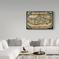 Трговска марка ликовна уметност „Светска мапа 1570“ платно уметност од гроздобер лавои