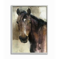 СТУПЕЛ ИНДУСТРИИ Машки портрет на коњи Западно Браун Тан Сталион Сликање Врачен wallиден дизајн на уметноста од Мерилин Хагеман,