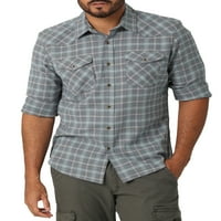 Wrangler® Машки долги ракави со долги ракави тенок вклопна кошула