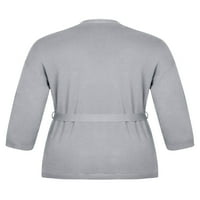 Chama Plus Size Cardigan со отворен фронт за жени меки плетени ракави џемпери кардигани