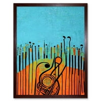 Концептуален Модерен Апстрактен Музичар На Сцената Пијано Уметност Печатење Врамени Постер Ѕид Декор