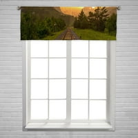 Вечер живописни зајдисонце железнички пруги Прозорец Завеса Валанс Прачка Џеб