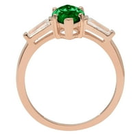 2,0ct маркиза исечена зелена симулирана смарагд 14K розово злато годишнина од ангажманот со камен прстен со големина 7,5