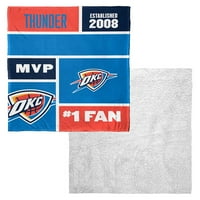 Оклахома Сити Тандер НБА -бок -блок Персонализирана свила допир Шерпа Фрли ќебе
