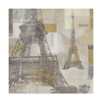 Трговска марка ликовна уметност „Ајфелова кула III“ платно уметност од ревизија на Лиза