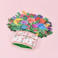 3Д Поп Ап Мајки Дневни Картички Цвеќиња Цветни Букет Честитка За Мама Сопруга