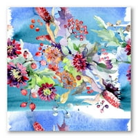 DesignArt 'Wildflowers and живописни диви пролетни лисја xiii' модерно платно wallидно печатење