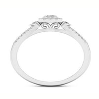 Империјал 1 2CT TDW Baguette Diamond 14Kwhite Gold Halo Ringing Ring