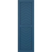 Ekena Millwork 12 W 36 H TRUE FIT PVC два панел шеврон модерен стил фиксни ролетни за монтирање, Sojourn Blue